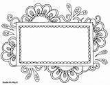 Doodle Coloring Name Borders Pages Template Templates Frames Printable Tag Frame Alley Labels Color Border Flower Card Label Colouring Quilt sketch template