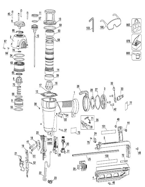 porter cable fnc type  parts list porter cable fnc type  repair parts oem parts