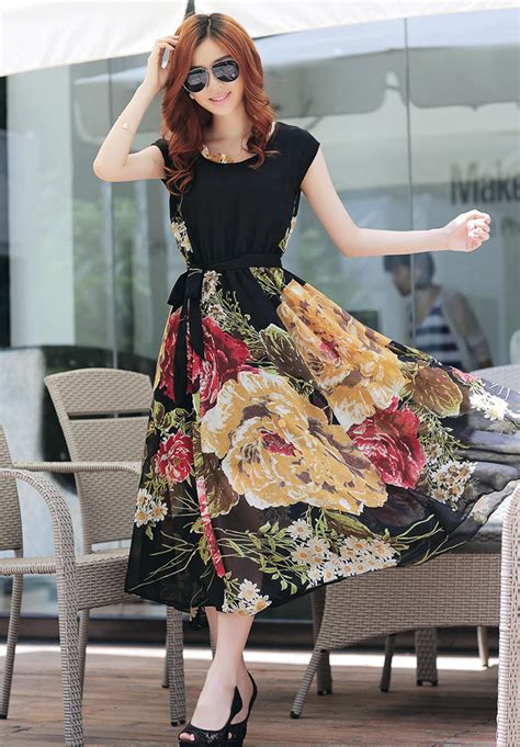 Summer Dress With Floral Skirt Pictures Photos And