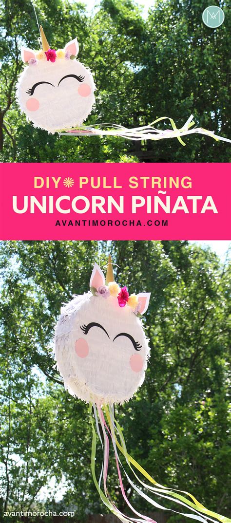 Diy Pull String Unicorn Piñata Piñata De Unicornio