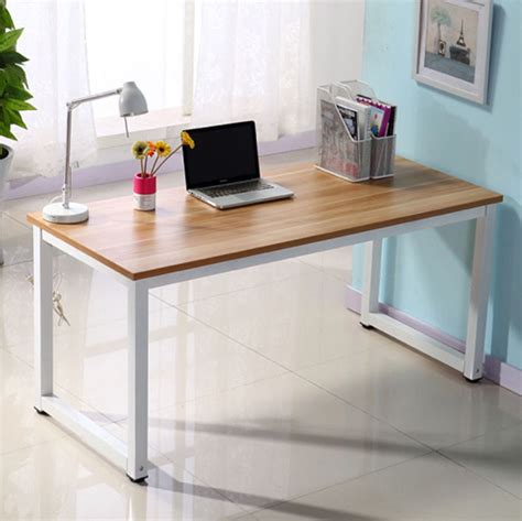 zimtown wooden computer desk writing table home office furniture wood finish walmartcom