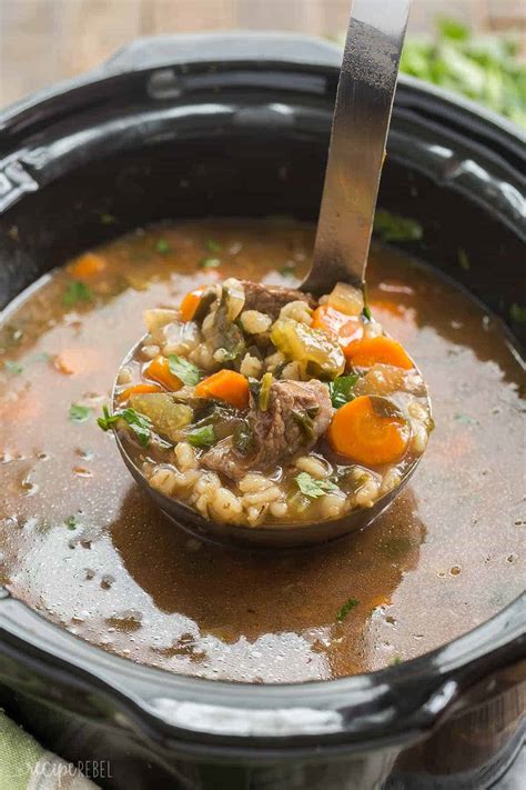 slow cooker beef barley soup recipe video crock pot