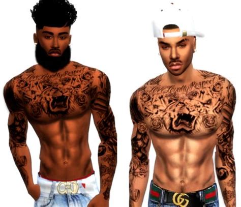Xxblacksims Messy Curly Bun Urban Tattoos For Male