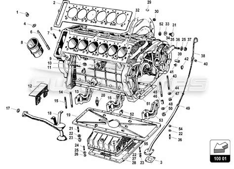 lamborghini miura miura p  engine block part diagram