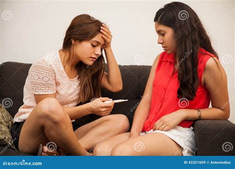 worried teen got pregnant stock image image of room 43321609