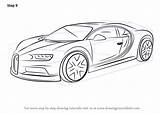 Bugatti Chiron Draw Drawing Cars Outline Sports Step Coloring Car Pages Drawings Tutorials Clipart Sport Police Easy Sketch Colouring Super sketch template