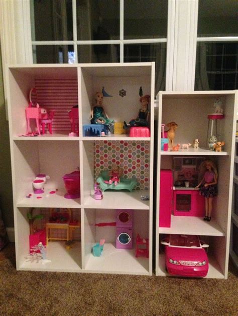 the perfect homemade barbie house shelving from target