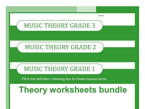 theory worksheets  grades     teaching resources