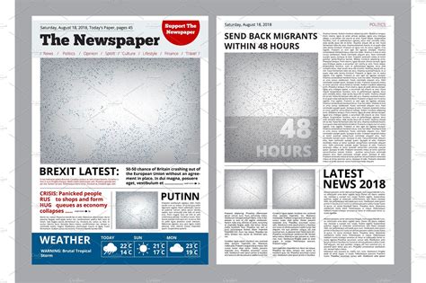 newspaper design headline journal vector graphics creative market