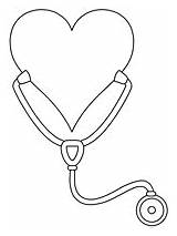 Stethoscope Coloring Template Pages sketch template