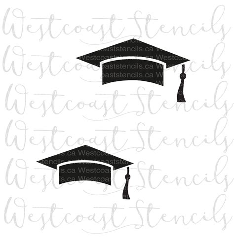 grad caps stencil graduation school cookie stencil etsy