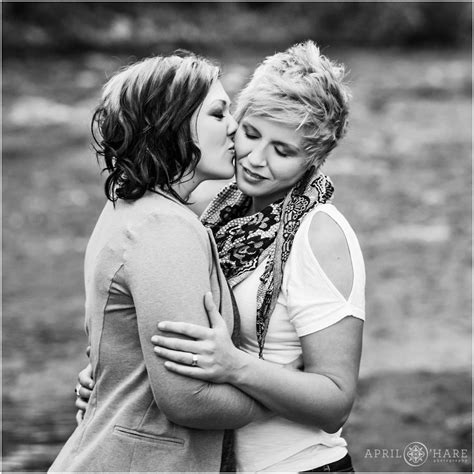 colorado lesbian engagement photos during spring in golden