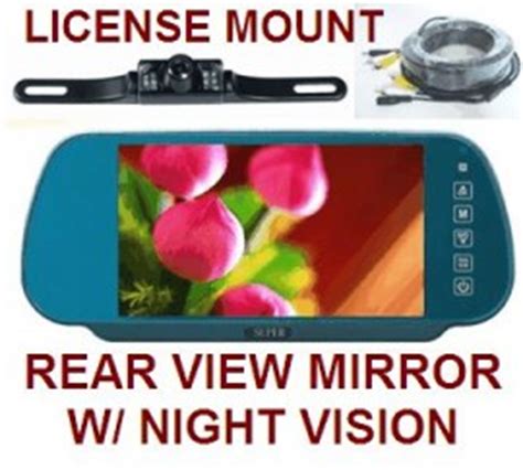 rear view mirror backup camera system  license mount ccd camera  rear view mirror lcd monitor