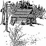 Cabin Pages Printable Coloring Printablecolouringpages House Log sketch template
