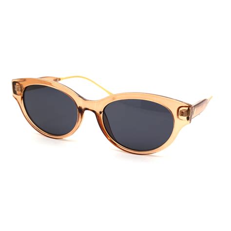 sa106 womens oval round horn rim thick plastic mod sunglasses light