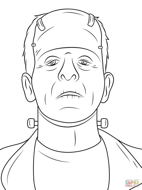 scary frankenstein head coloring page  printable coloring pages