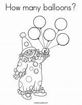 Coloring Balloons Many Clown Holding Outline Print Twisty Built California Usa Twistynoodle sketch template