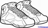 Coloring Shoe Jordan Pages Clipart Sheet Library Basketball sketch template