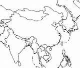 Asia Map Blank Outline East South Southeast Printable Coloring Maps Middle Eastern Asian Pages China Kids Pacific Countries Photoshop Cuba sketch template