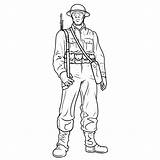 Soldaat Soldaten Soldat Wereldoorlog Ausmalbilder Britse Ausmalbild Malvorlagen sketch template