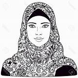 Muslim Coloring Anime sketch template