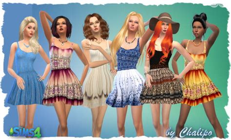 dress recolors by chalipo at all 4 sims sims 4 updates