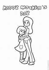 Mother Hug Coloring Pages Template sketch template