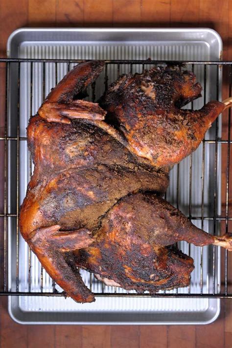 Sage Rubbed Spatchcocked Smoked Turkey Foodal Recipe Smoked