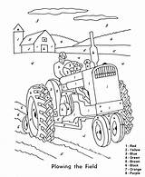 Color Number Coloring Pages Tractor Farm Activity Numbers Easy Kids Beginner Honkingdonkey Print Sheet sketch template