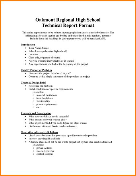 technical report writing  examples format  examples