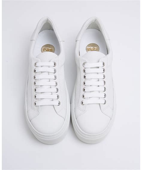 white leather platform sneakers