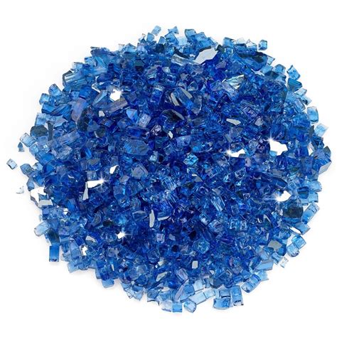 Outdoor Tempered Cobalt Blue Reflective Fire Pit Glass