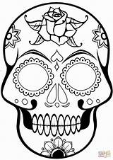Skull Sugar Coloring Pages Skulls Calavera Printable Drawing Simple Cool Dia Muertos Los Pirate Crown Color Dead Clipart Template Print sketch template