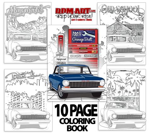 chevy ii nova  page coloring book digital instant etsy uk