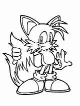 Tails Coloring Sonic Miles Pages sketch template