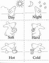 Opposites Preschool Worksheets Coloring Worksheet Printables Opposite Kindergarten Pages Activities Color Printable Cold Hot Matching Kids Game Class English Games sketch template
