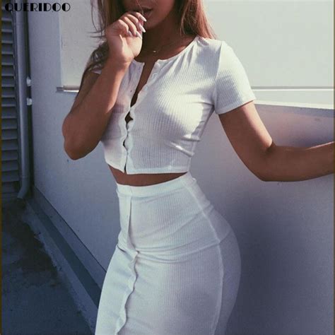 2017 Casual New Summer Brand Women Suit 2 Two Piece Crop Top And Skirt