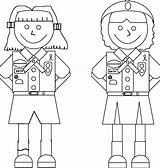 Coloring Girl Scout Pages Brownie Brownies Clipart Library Popular sketch template