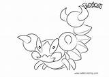 Skorupi Pokemon Coloring Pages Printable Kids sketch template