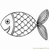 Fish Coloring Printable Pages Rainbow Kids Cartoon Colouring Fishes Color Preschool Drawings Cutouts Sheet Drawing Cliparts Print School Clip Back sketch template