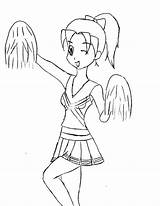Coloring Cheerleader Pages Cheerleading Winking Eye Her Little Stunt Color Getcolorings Learn Girl sketch template