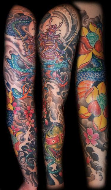 Japanese Theme Sleeve Tattoo By Marvin Silva Tattoos