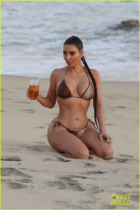 kim kardashian flaunts her curves in a bikini see the