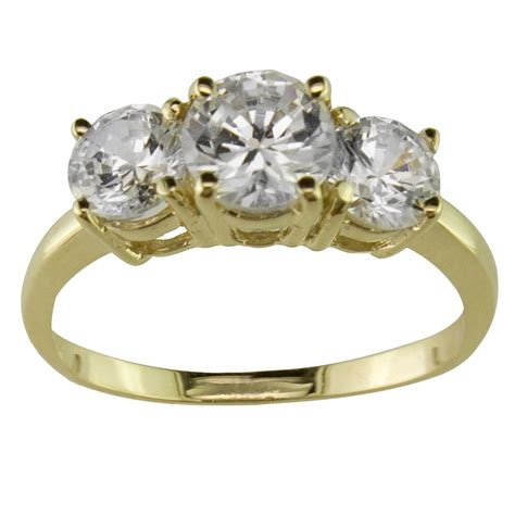 stone cubic zirconia ring   yellow gold jewelry rings