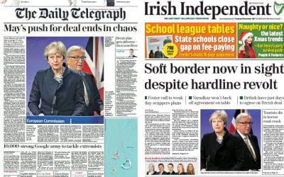 irish gordian knot   newspapers reacted  collapse  brexit border deal