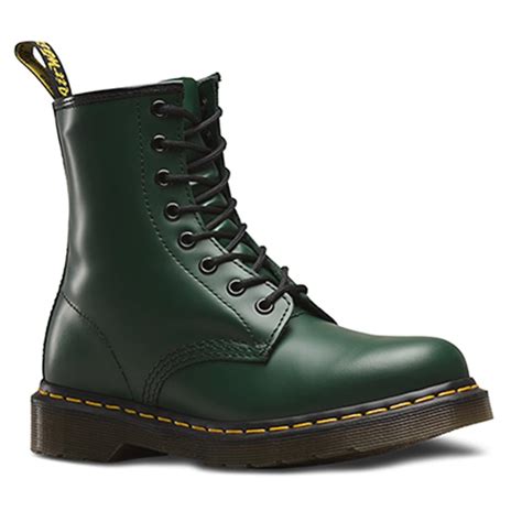 dr martens  unisex leather  eyelet boots  green