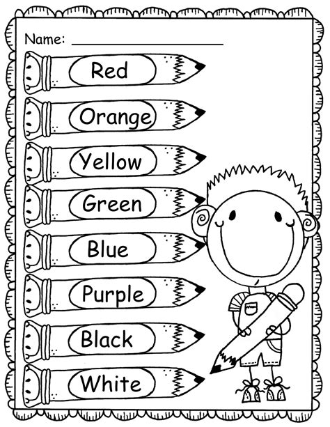 colors worksheets weavingaweb
