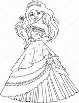Zeemeermin Colorare Barbie Prinses Principessa Stockillustratie Stockvector принцесса раскраски раскраска Jurk Een sketch template