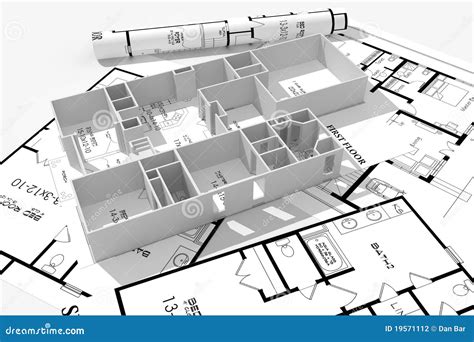 modern house  blueprints isolated  white stock illustration illustration  floor