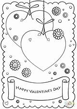 Coloring Pages Happy Valentines Cards Sheets Valentine Printable Card Heart Colouring Drawing Visit Paper sketch template